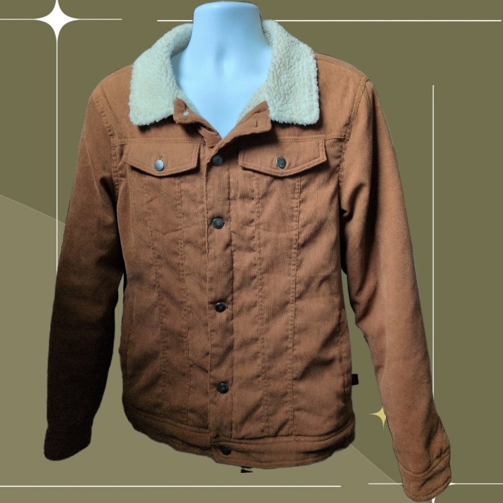 ✨ Sale Men's Beautiful Giant Sherpa And Corduroy Jacket M